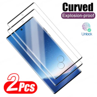 2Pcs Curved Tempered Glass Screen Protector For Samsung Galaxy S24 S22 S20 S23 S21 Plus Ultra S23 S20 FE Note 9 10 20 Plus Glass