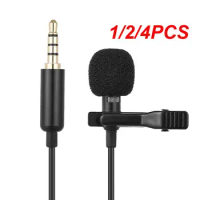 1/2/4PCS Portable 1.5m Lavalier Mini Microphone Condenser Clip-on Lapel Mic Wired USB 3.5mm Type-C Microfon For Phone for