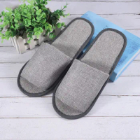 1Pair Disposable Slippers Hotel Close Toe Slides Non-slip Travel Indoor Spa Guest Slipper Light Portable Flat Breathable Shoe