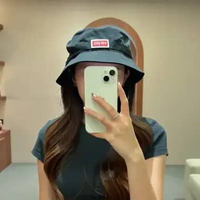 Topi KENZO SQUARE RED BLACK BUCKET HAT 100% ORIGINAL Size L