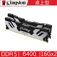 金士頓 Kingston DDR5 6400 32G 16GX2 Renegade 反叛者 桌上型超頻記憶體 KF564C32RSK2-32