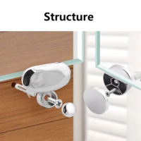 4PCS Thickness 3-5mm Mirrors Supporting Wall Mount Frameless Mirror Clip Glass Clamps Bathroom Glass Clip