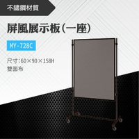 台灣製 屏風展示板MY-728C 布告欄 展板 海報板 立式展板 展示架 指示牌 廣告板 標示板 學校 活動