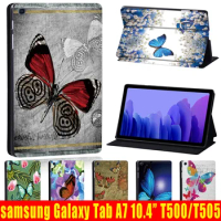 For Samsung Galaxy Tab A7 Lite 8.7"/Tab A7 10.4" 2020 Butterfly Pattern PU Leather Tablet Case for Tab A8 10.5" 2022 Cover Funda