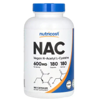 Nutricost, NAC, Vegan N-Acetyl L-Cysteine, 600 mg, 120 Capsules / 180 Capsules