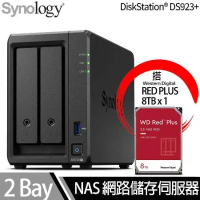 Synology群暉科技 DS723+ NAS 搭 WD 紅標Plus 8TB NAS專用硬碟 x 1