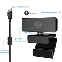 視訊攝影機USB1080P電腦攝像頭電腦辦公直播會議攝像頭高清免驅電腦