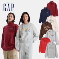 【GAP】男女裝 Logo印花/刺繡刷毛立領大學T帽T-多款可選(676443&604293&604270&604308)