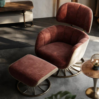 Occasional Swivel Arm Chair Office Dining Accent Single Sofa Reading Chair Retro Dressing Chaise Lounges Unique Furniture
