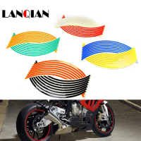 16Pcs 17" 18" Tape Suitable for Motorcycle Wheel Tire Sticker Motorcycle Decals Rim Tape Strip Auto Decal Bicycle Accessories