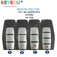 KEYUCU KR5MTXN1 Smart Remote Control Car Key Fob 2/ 3 /4 Buttons 433MHz 4A Chip for Mitsubishi Outlander 2021 2022 2023