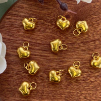 24k pure gold pendants for women 999 real gold heart shape pendant