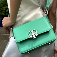 Túi Nữ WT Leather The First Mini Bag Da Bò Thật Màu Bubble Gum, Mint, Spring Green Lót Nhung Có Dây 