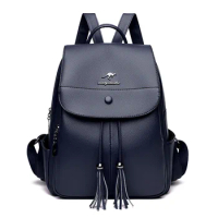 Women Fashion PU Leather Backpack Lady Retro Large Capacity School Backpack Feminina High Quality Aesthetic Backpacks Coach Bags