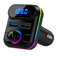 Dual USB Car Charger 4.2A Fast Car Phone Charger Bluetooth 5.0 MP3 Transmitter Player U Disk FM Radio Module Support Hands-free