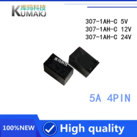 5PCS/LOT NEW relay 307-1AH-C 5V 307-1AH-C 12V 307-1AH-C 24V 5A 4PIN 5V 12V 24V Air conditioning rela