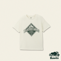 Roots女裝-海狸獨木舟系列 經典有機棉短袖T恤-白色