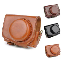 Leather Camera Case Bag Cover For Canon PowerShot G7X Mark2 G7XII G7X II