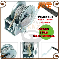 800lbs 360kg mesin derek manual hand winch katrol + tali 7 meter set