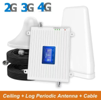 Penguat Sinyal Ponsel Jalur 4G LTE 3G Internet Repeater Tri Band 1800MHz UMTS W-CDMA 2100MHz GSM900M