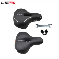 Litepro Large Area Cushion Folding Bicycle Waterproof Soft Shock Absorption Leather Saddle For MTB Road Bike
