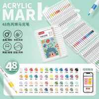 Bút Màu Acrylic Marker Cao Cấp Grasp 12/24/36/48 Màu Tươi Sáng, Không Lem, Chống Nước