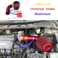 76mm Car Universal Intake Mushroom Head Aluminum Intake Pipe Intake Large High Flow Air Filter Kit