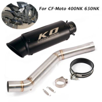 For CF-Moto 400NK 650NK Motorcycle Exhaust Pipe Black Escape Mid Link Pipe Set System Slip On