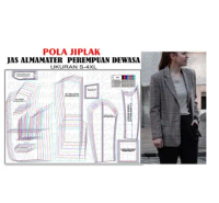 Pola Jas Almamater Perempuan Dewasa Pola Almamater Dewasa ukuran s-4xl
