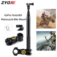 For Insta360 One X2 X3 Bicycle Motorcycle Mount Invisible Selfie Stick for GoPro 11 10 9 Action Camera Holder Handlebar Bracket