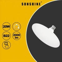 陽光 - LED燈膽(UFO飛碟燈) - 20W / B22釘頭 / 牆身開關三色溫 (不可調光暗及不可遙控) #LED燈泡 #LED飛碟燈 #LED天花板燈膽 (LUFOB-20B22T)