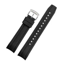 PCAVO Curved interfaces WatchBand For Citizen BN0190-15E/0191/0193 CA0718-13E CA4386/4385 Men Rubber Watch Strap Bracelet