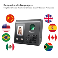 Aibecy Face Fingerprint Password Recognition Mix Biometric Time ClockEmployees with Broadcast Intelligent Attendance Machine
