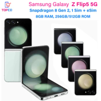 Samsung Galaxy Z Flip5 5G F731U1 F731B 256GB/512GB ROM Snapdragon Octa Core 6.7" 12MP 8GB RAM eSim 95-99% NEW Flod Cell Phone