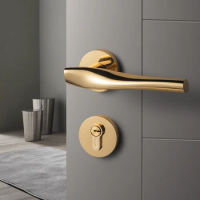 Modern luxury/Gold Bedroom Door Handle Lock Security Entry Split Silent Lock Core Door Furniture Indoor Door Handle Lockset