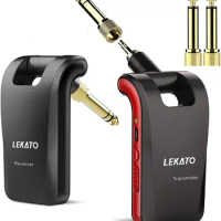 LEKATO WS-60 Wireless Guitar System 2.4GHz Wireless Guitar Transmitter Receiver Stereo 2 in 1 Plugs 6 Channels Guitar Wireless