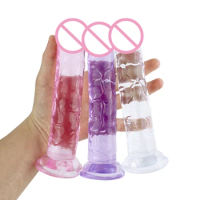 Realistic Dildo with Suction Cup Masturbating Adult Sex Toy for Lesbian Women