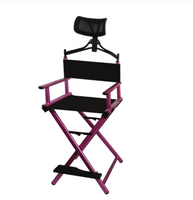 帶枕鋁合金折疊 化妝椅 高腳靠背導演椅 戶外便攜多功能美髮椅