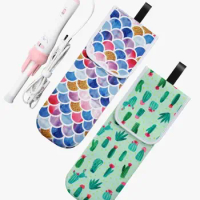 50-200 Neoprene Curling lron Mat Pouch Cover Wand Curling Iron Holder Flat Iron Travel Bag Cover Case Hair Tools With Two Pocket