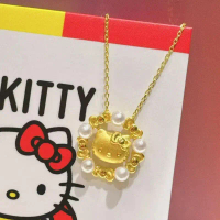 Kalung Mutiara, Rekaan Hello Kitty, Untuk Wanita, Reka Bentuk Niche Mewah, Kemasan Pusam, Hadiah Gad