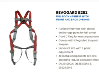 Full body harness Revogard Original / Revogard B282 Safety Harness with Front & Back D-Rings