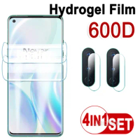 4IN1 Safety Gel Film For Oneplus 9 Pro 9Pro 8 8Pro 2PCS Screen Hydrogel Protector+2PCS Camera Lens Glass For OnePlus9 OnePlus8
