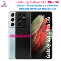 Samsung Galaxy S21 Ultra 5G G998U1 128G/256G/512GB Snapdragon 888 6.8" Octa Core 108MP&amp;40MP 12/16GB RAM eSim Unlocked Cell Phone