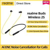 Realme Buds Wireless 2S Bluetooth Eearphone 11.2MM Bass Boost Driver 24H Battery Life IPx4 Music Sport Earbuds