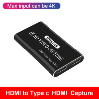 USB2.0 Video Capture 1080P 4K HDMI To USB type c HDMI Game Video Capture Card Live Streaming Broadcast With Mic for XBOX PS4