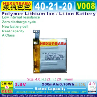5pcs [V008] 3.8V,4.35V 200mAh,0.76Wh PL402120V Rechargeable Polymer Lithium Ion Battery for Amazfit BIP S LITE 1S A1608