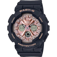CASIO 卡西歐 BABY-G 人氣休閒手錶 送禮推薦-黑X粉紅 BA-130-1A4