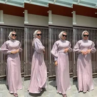 dress wanita Humaira Dress Bahan Shimmer Premium / Dress Muslim Terbaru 2024 XXL Mauve