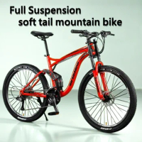 24 inch 26 inch Mountain Bike Full Suspension MTB dual disc brake 30 speed Cross Country bicicleta carbon steel Downhill Bicycle