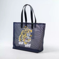 KENZO Tas KENZO PARIS PLAY TIGER YELLOW NAVY MESH TOTE BAG 100% ORIGINAL
